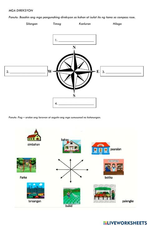 Pangunahing Direksyon interactive worksheet .